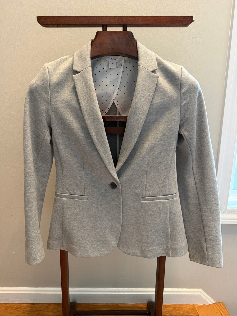 Ann Taylor Light Gray Women's Single-Button Blazer